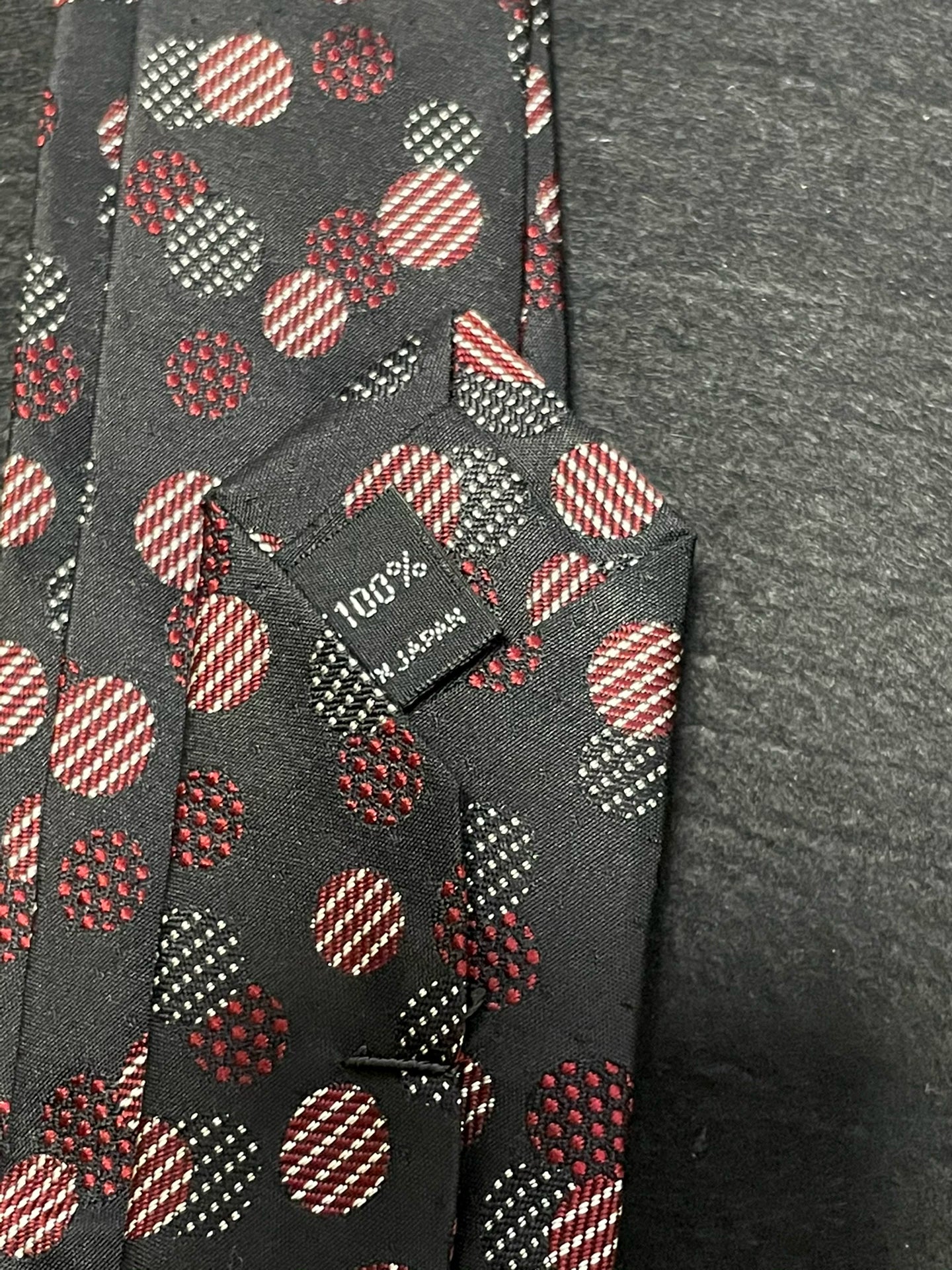 yohji yamamoto polka dot silk tie