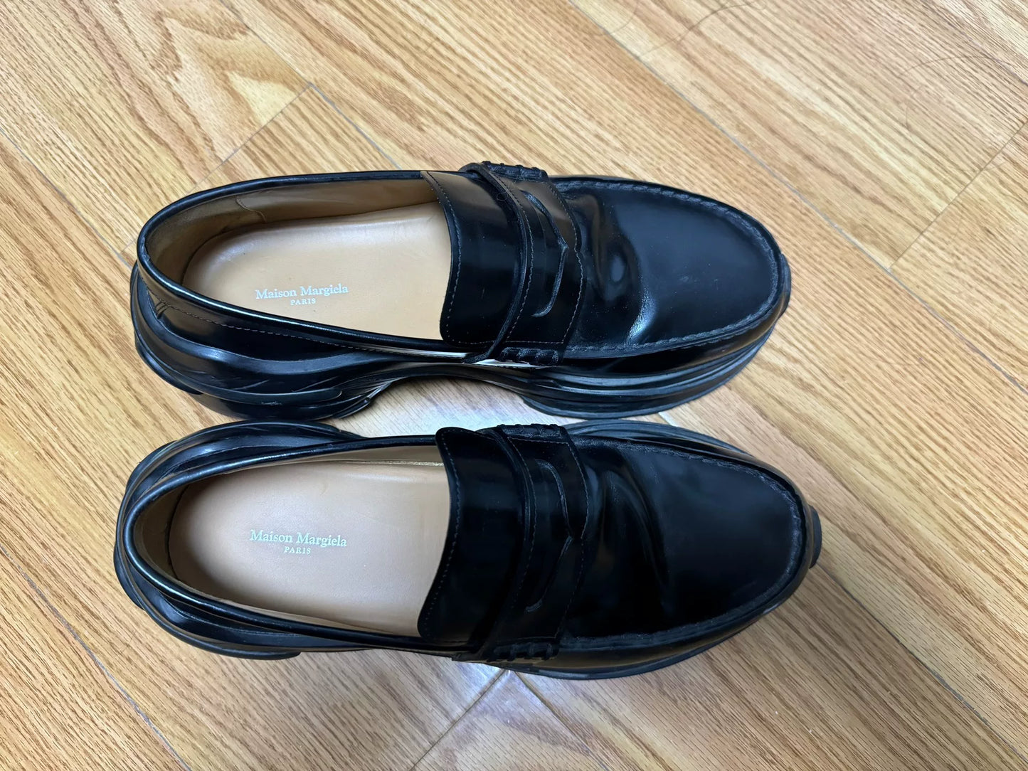 maison margiela black loafer shoes size 41
