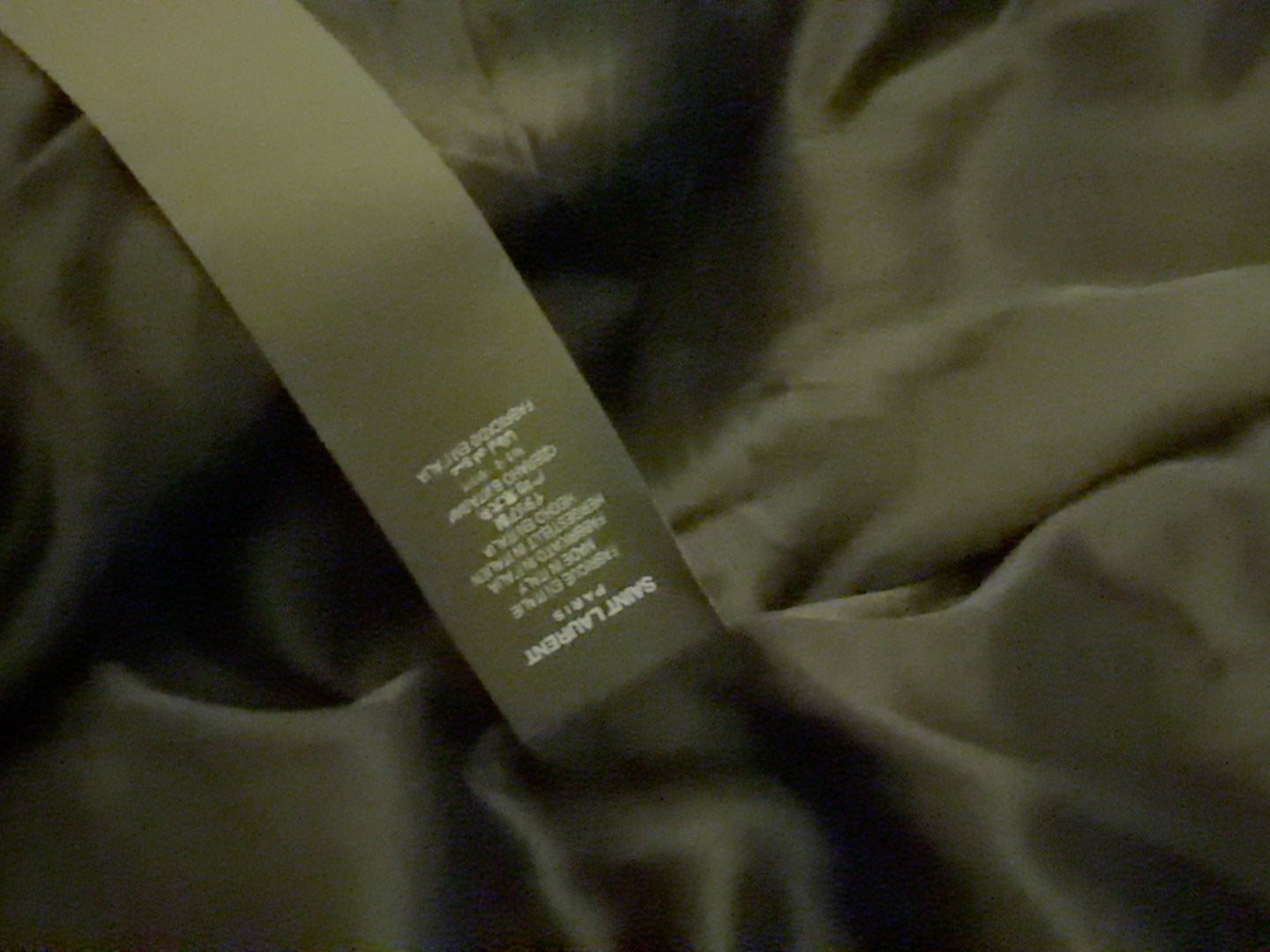 Saint Laurent Beige Striped Leather Detail Jacket
