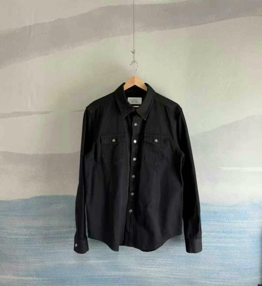givenchy black rainbow embroidery denim shirt
