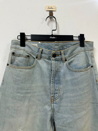 drapes van noten water-washed denim pants