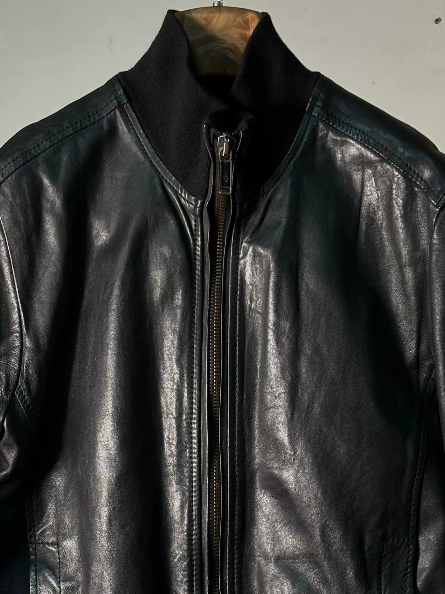 Dirk Bikkembergs Men's Leather Bomber Jacket