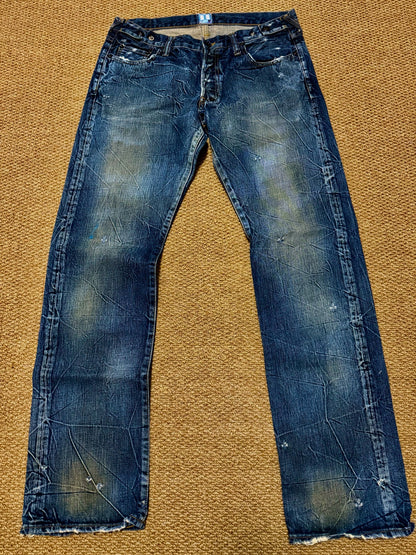 Blue Distressed Denim Jeans