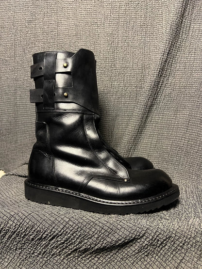 rick owens high-top leather military boots