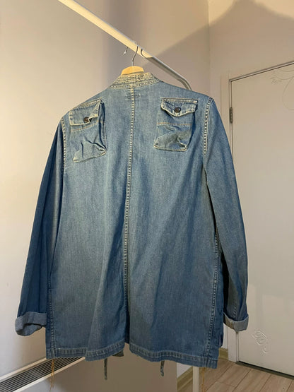 kapital multi-pocket denim cardigan jacket