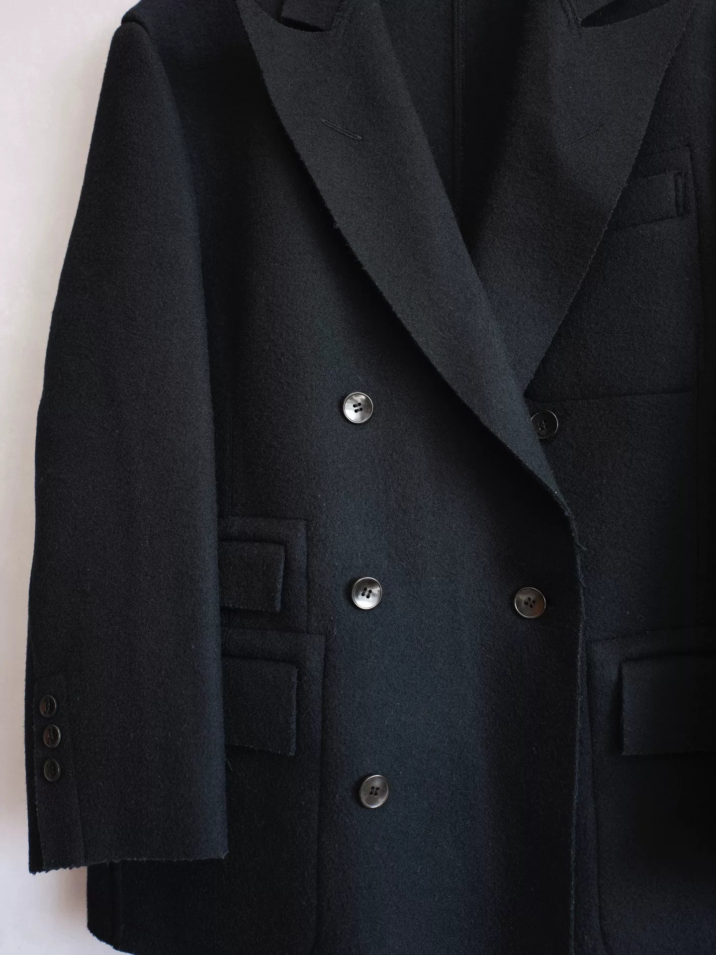 Yohji Yamamoto Double-Breasted Black Suit Coat
