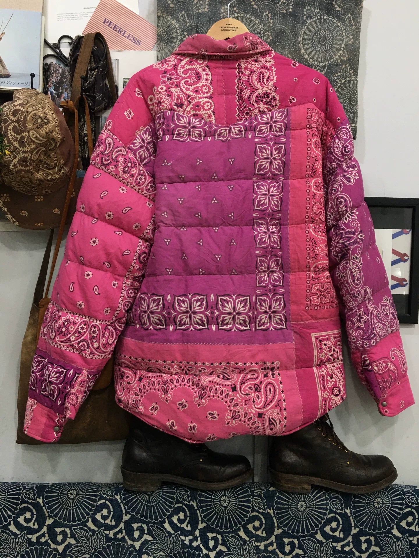 visvim pink bandana down jacket