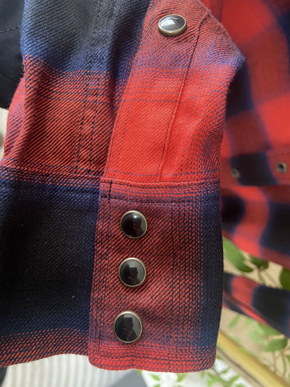 Saint Laurent Red Blue Plaid Shirt