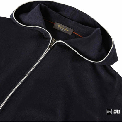 LORO PIANA Solid Hooded Zip Jacket