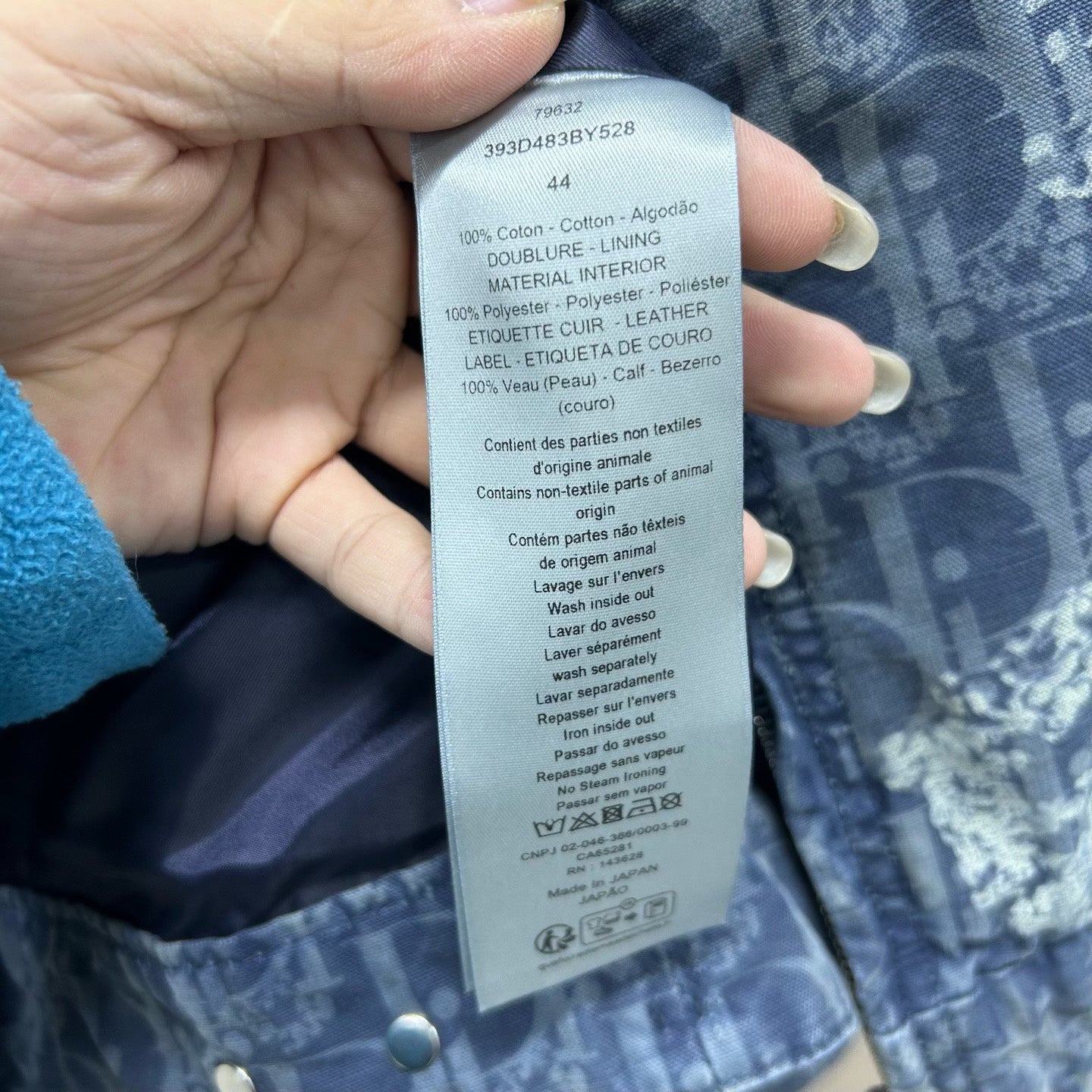 dior cotton logo printed denim jacket