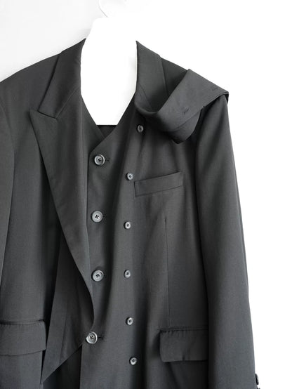 black layered jacket by yohji yamamoto
