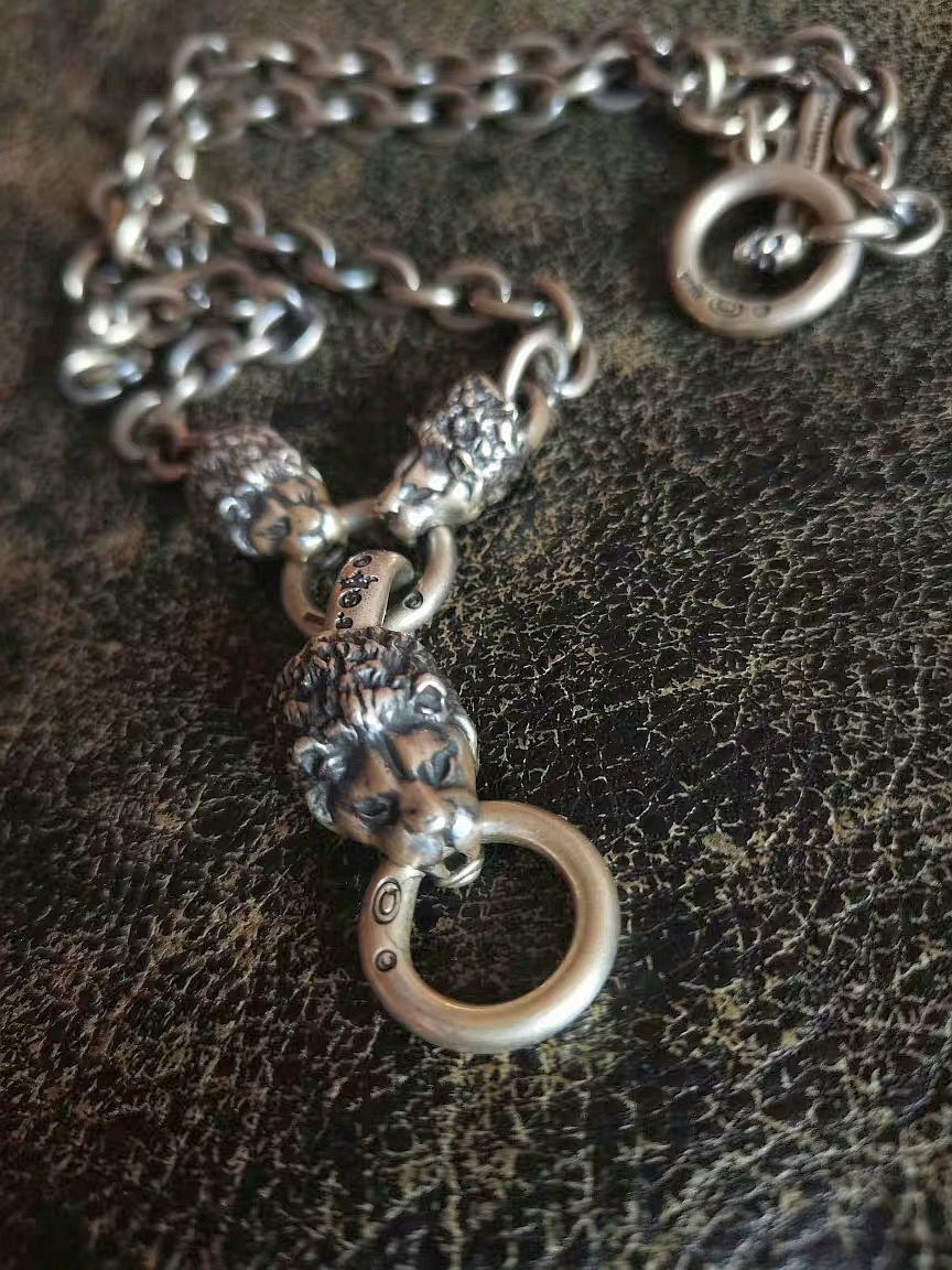 Gaboratory Silver Lion Head Necklace
