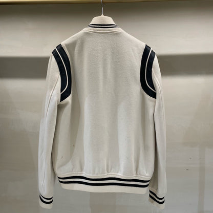 Saint Laurent Cream Baseball Jacket