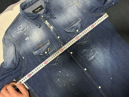 dsquared2 Men's Denim Shirt with Unique Details