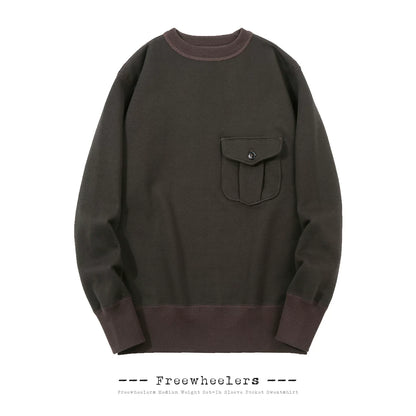 Black Set-In Fleece Pullover Sweatshirt