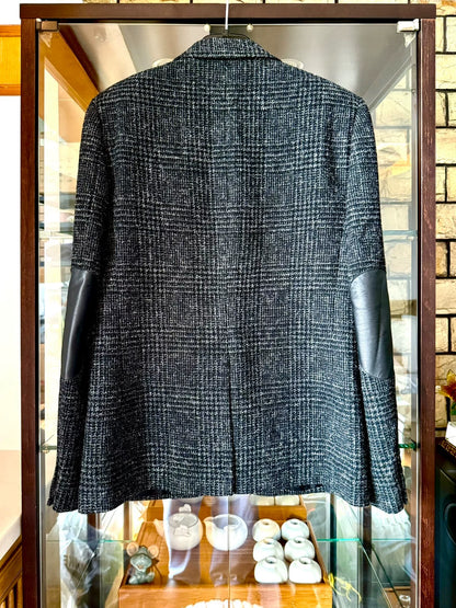 Saint Laurent Black Grey Prince of Wales Jacket