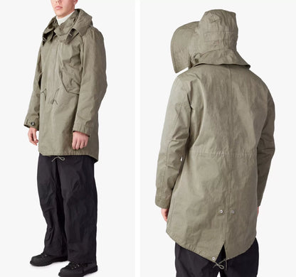 TEN C Parka Fish Tail Coat in Beige