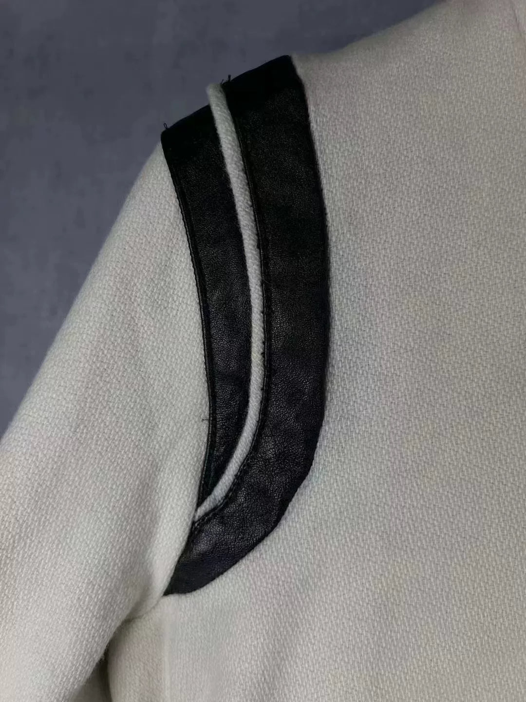 SAINT LAURENT White Baseball Jacket