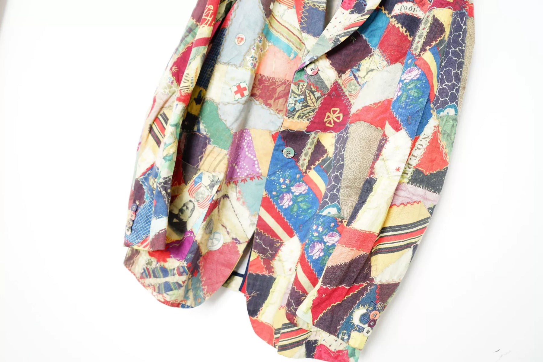 Needles Retro Patchwork Floral Spring-Summer Blazer