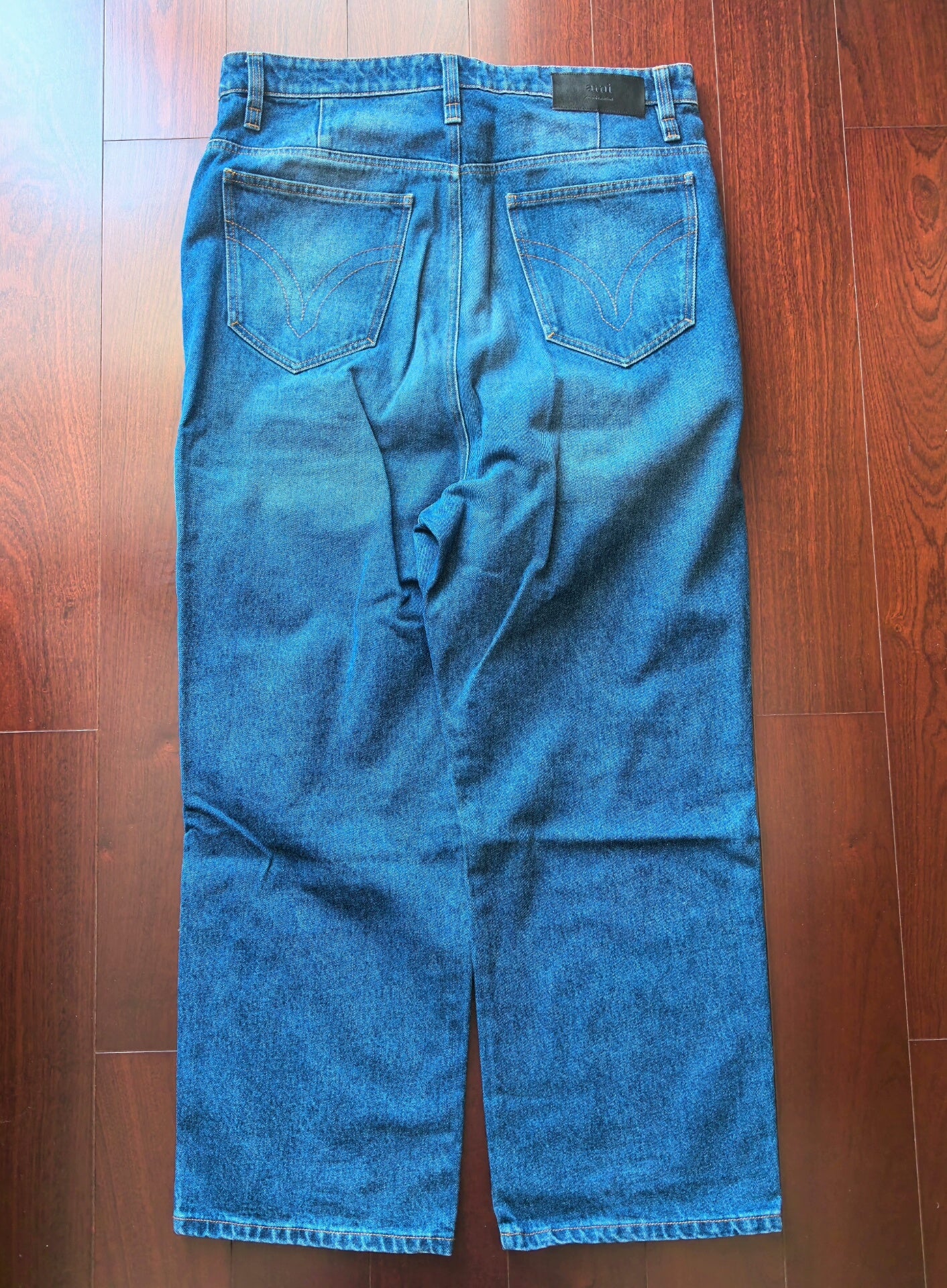 loose straight-leg denim pants by AMI