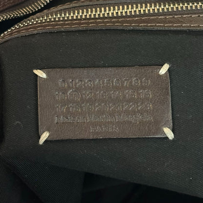 maison martin margiela camel leather travel bag