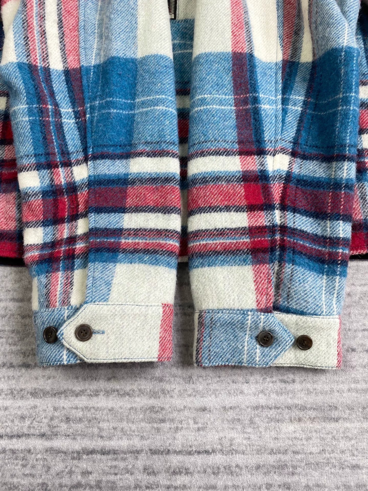 we11done plaid fleece half-zip jacket