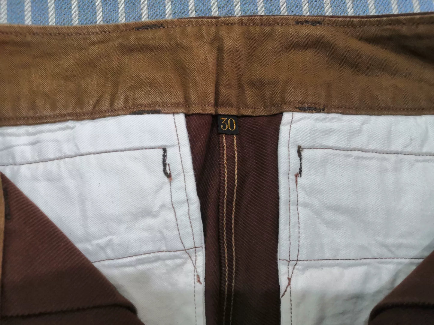 Freewheelers Aviators Trousers Red Brown