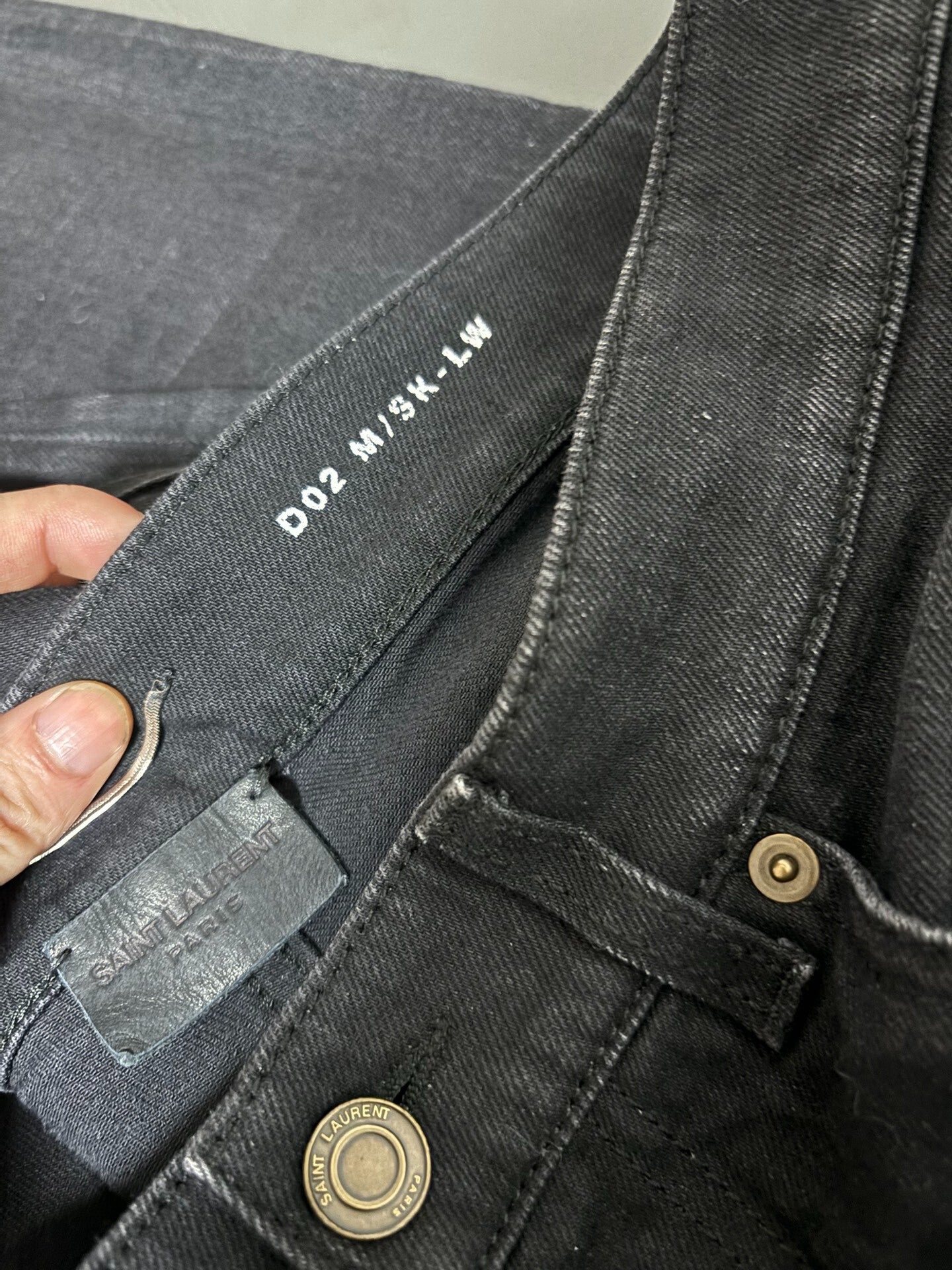 Saint Laurent Black Gray Vintage Denim Pants