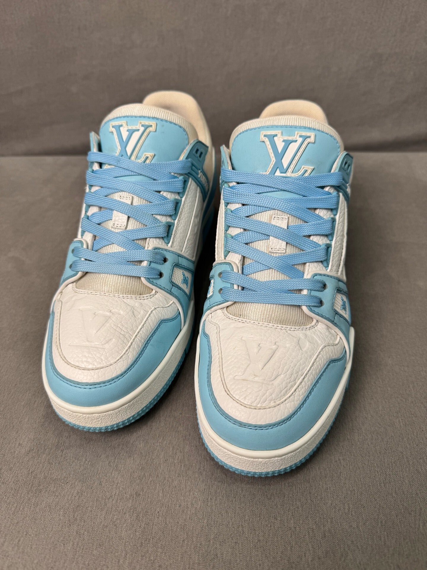 louis vuitton trainer sneakers in sky blue
