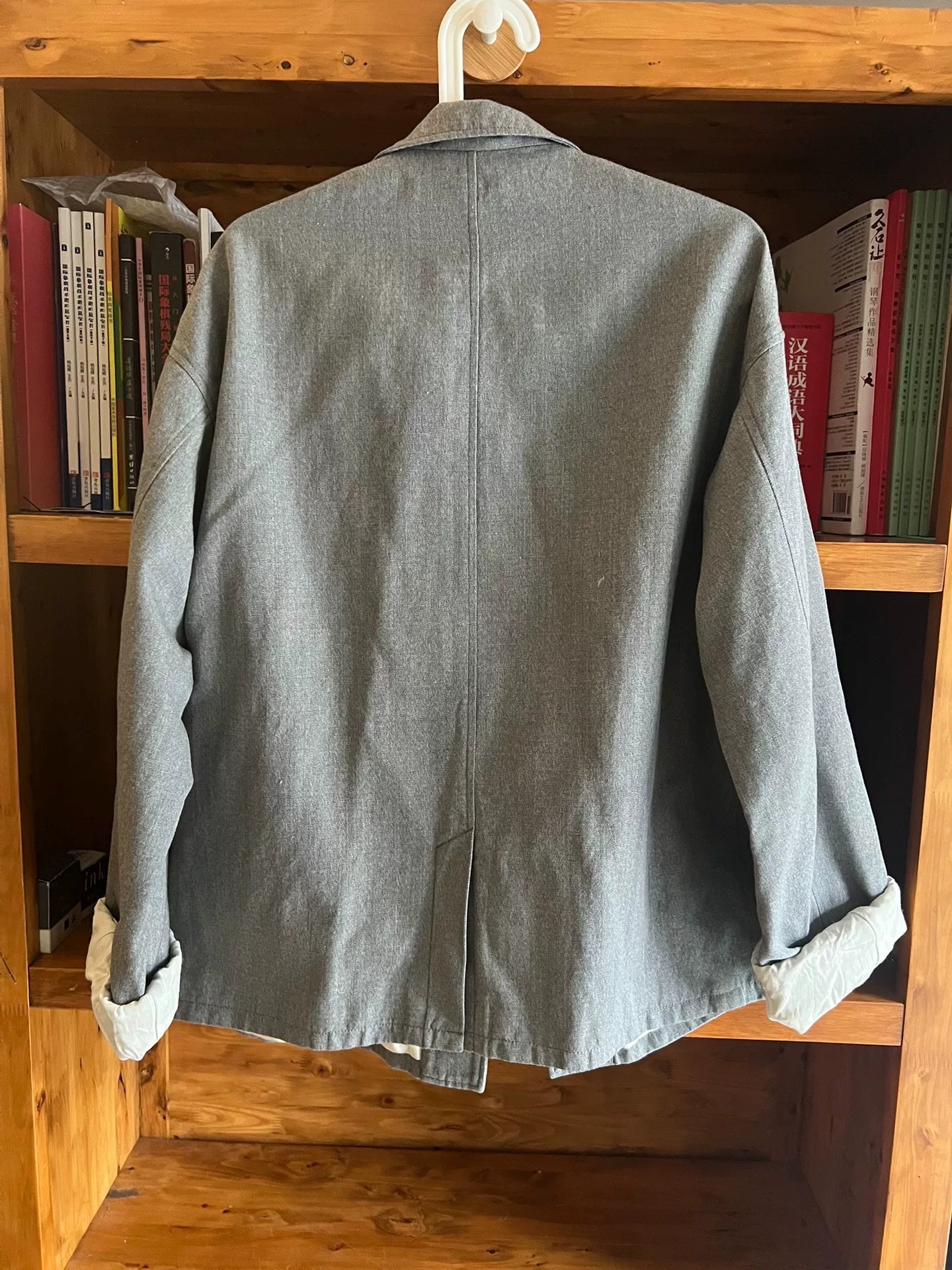 visvim sower jacket in gray wool blend