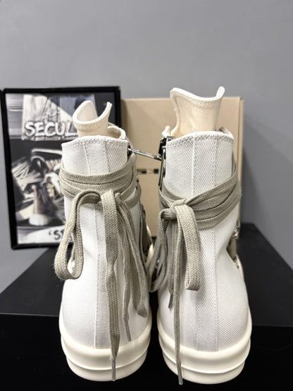 Rick Owens DRKSHDW White High-Top Sneakers