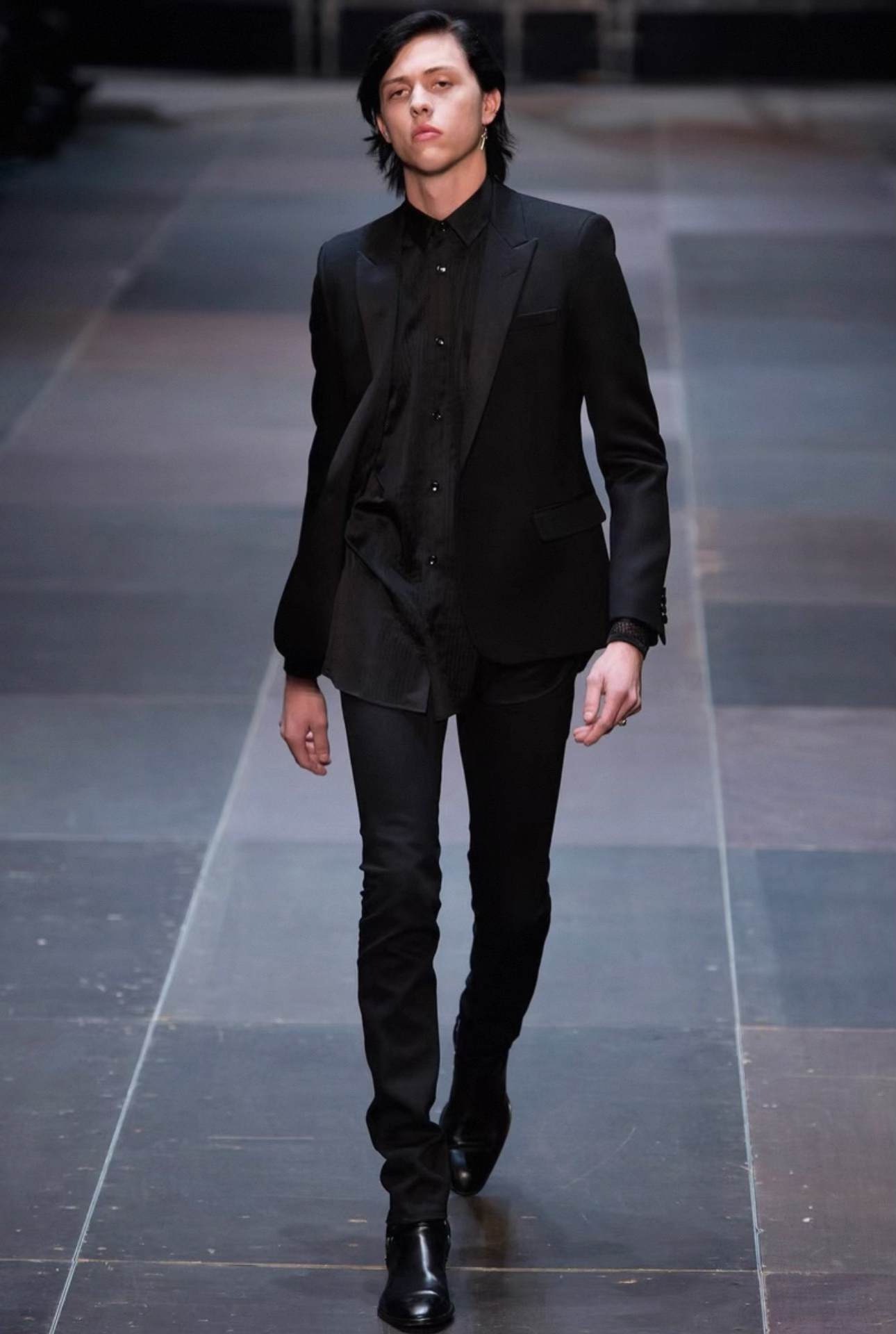 Saint Laurent Black Satin Tuxedo Jacket