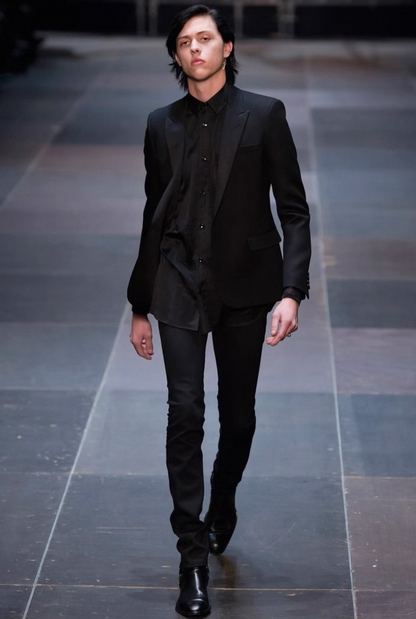 Saint Laurent Black Satin Tuxedo Jacket