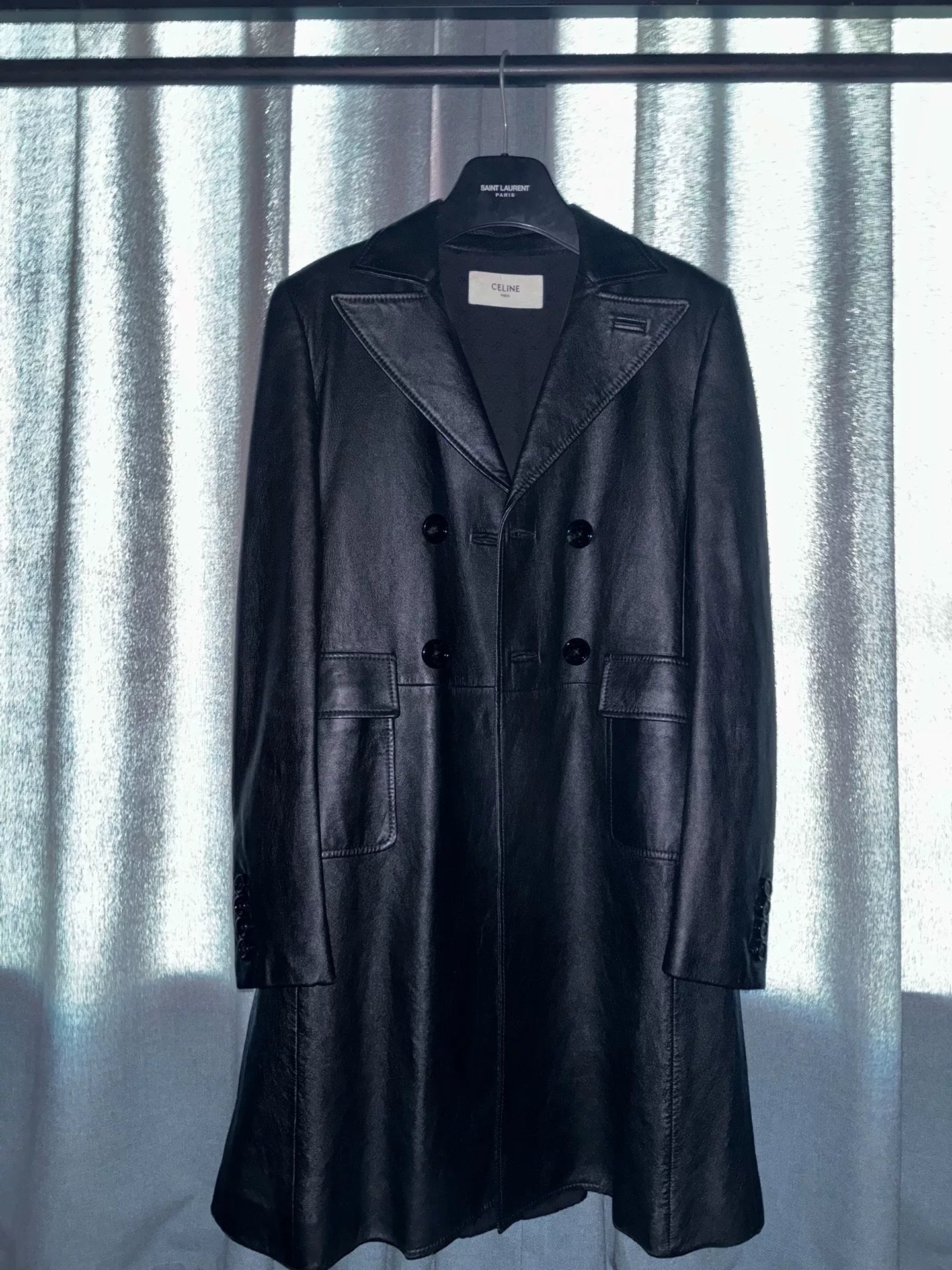 celine double-breasted lambskin coat 2020fw