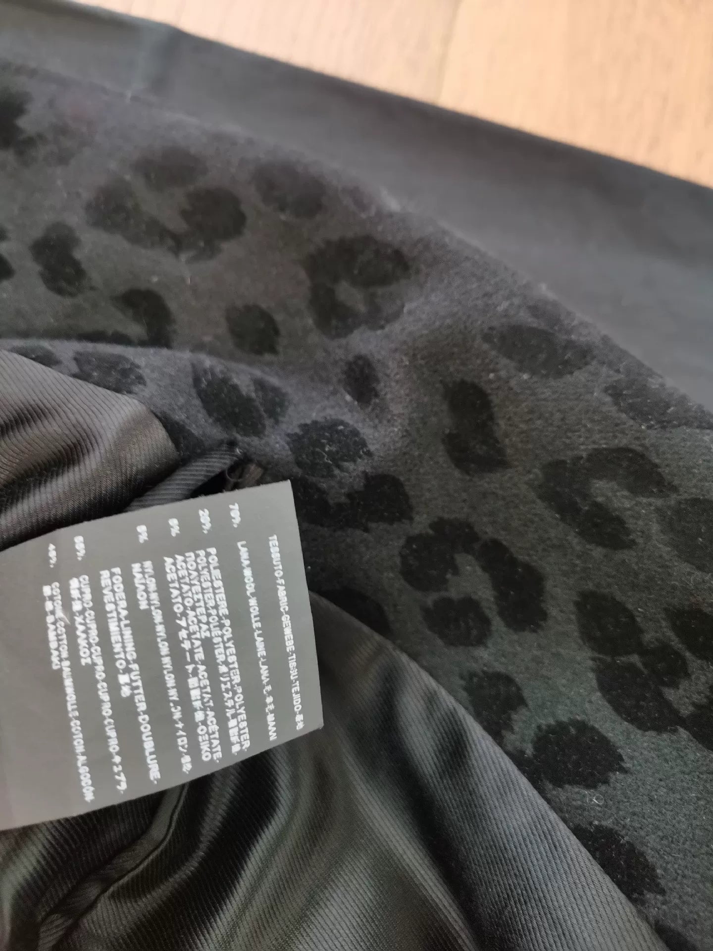 Saint Laurent Gray Leopard Print Coat