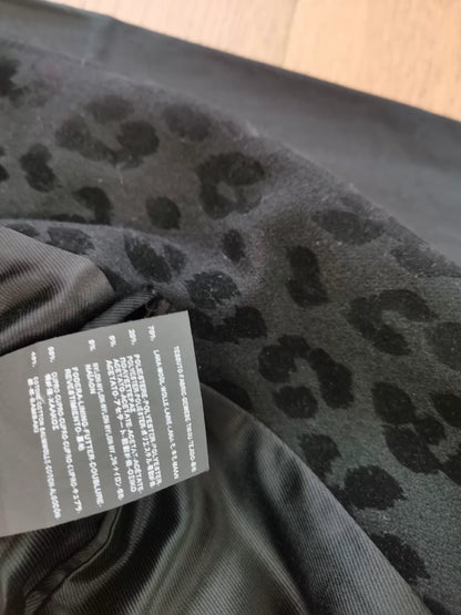 Saint Laurent Gray Leopard Print Coat