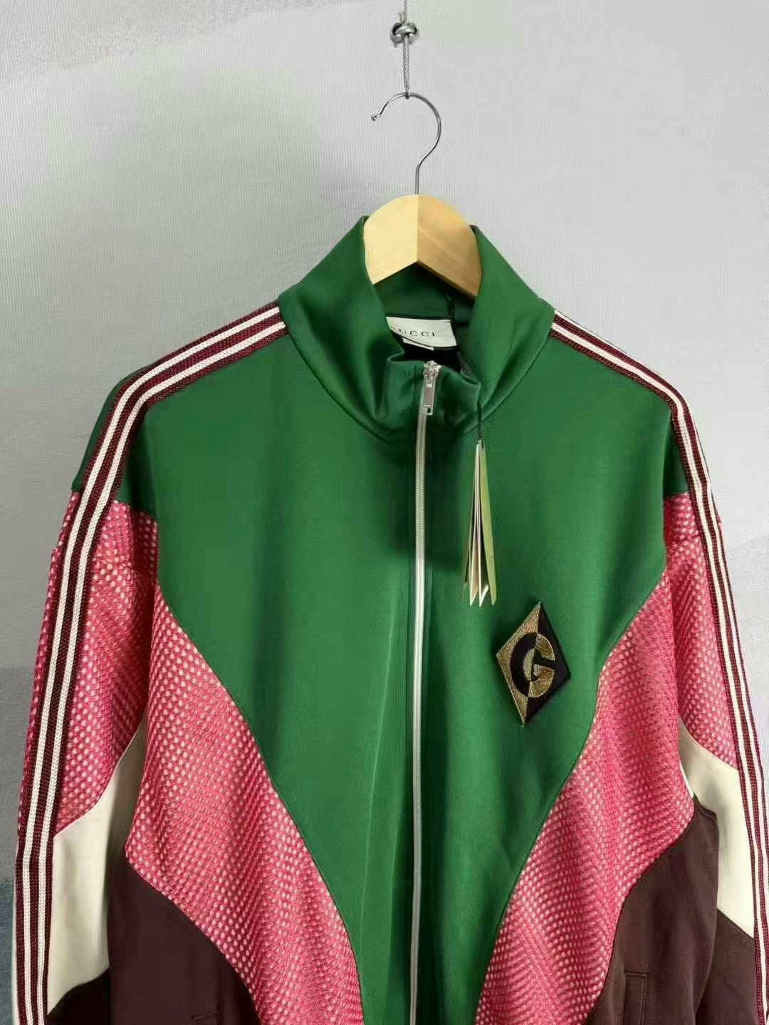 Gucci Green and Brown Color Block Jacket