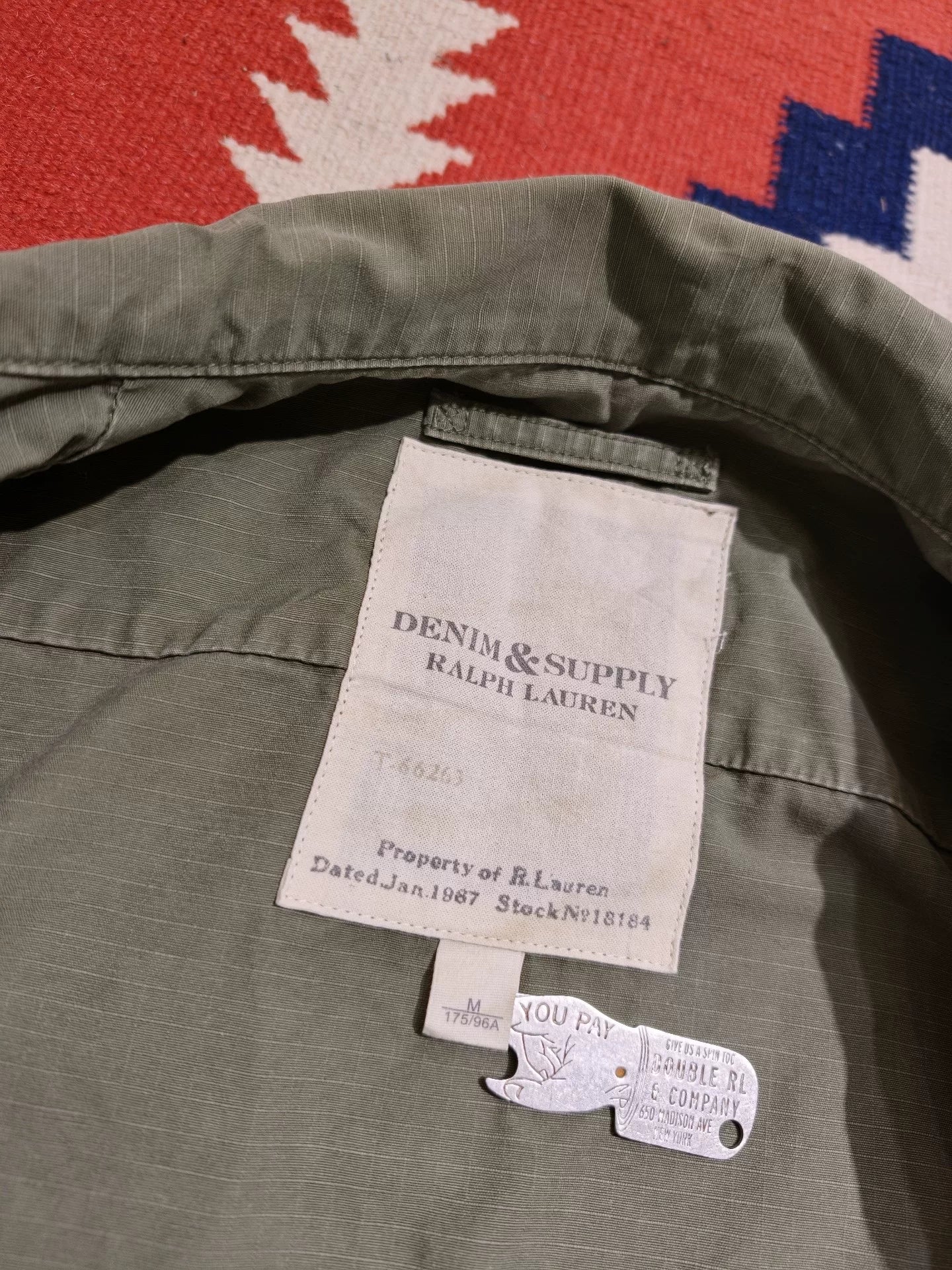 RRL Vintage Distressed Leopard Patch Jacket