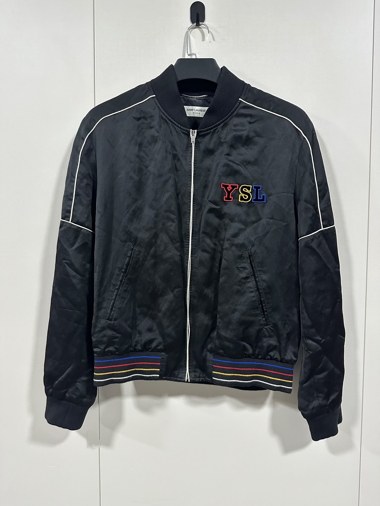 Saint Laurent YSL 21FW Satin Flight Jacket