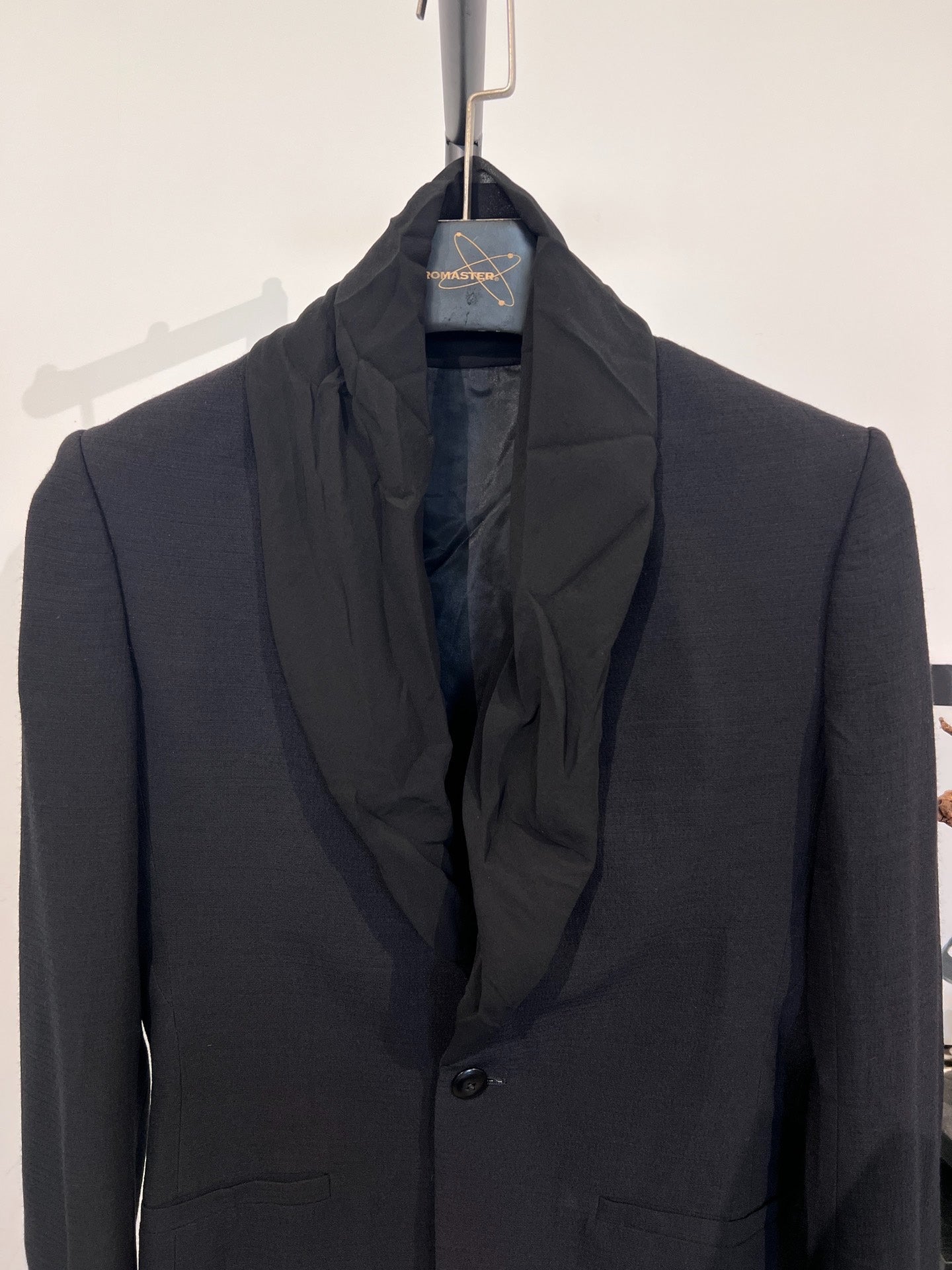Rick Owens Wrinkled Satin Collared Blazer 46