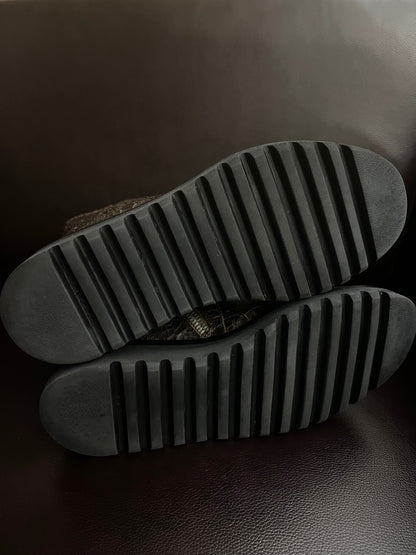 Rick Owens Cracked Leather Military Boots