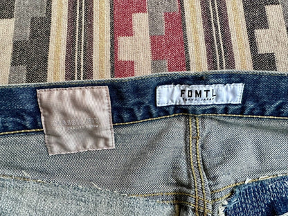 fdmtl classic fit red line distressed jeans