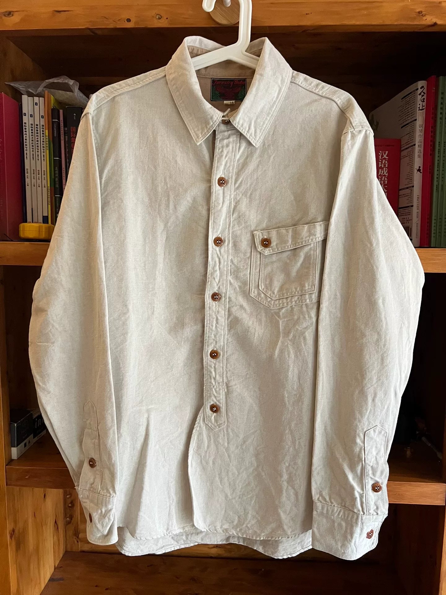 Freewheelers Work Shirt in Gray-White Color