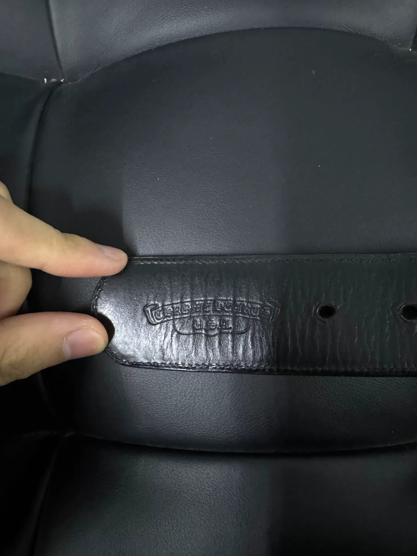 Chrome Hearts Punctured Belt with Silver Studs