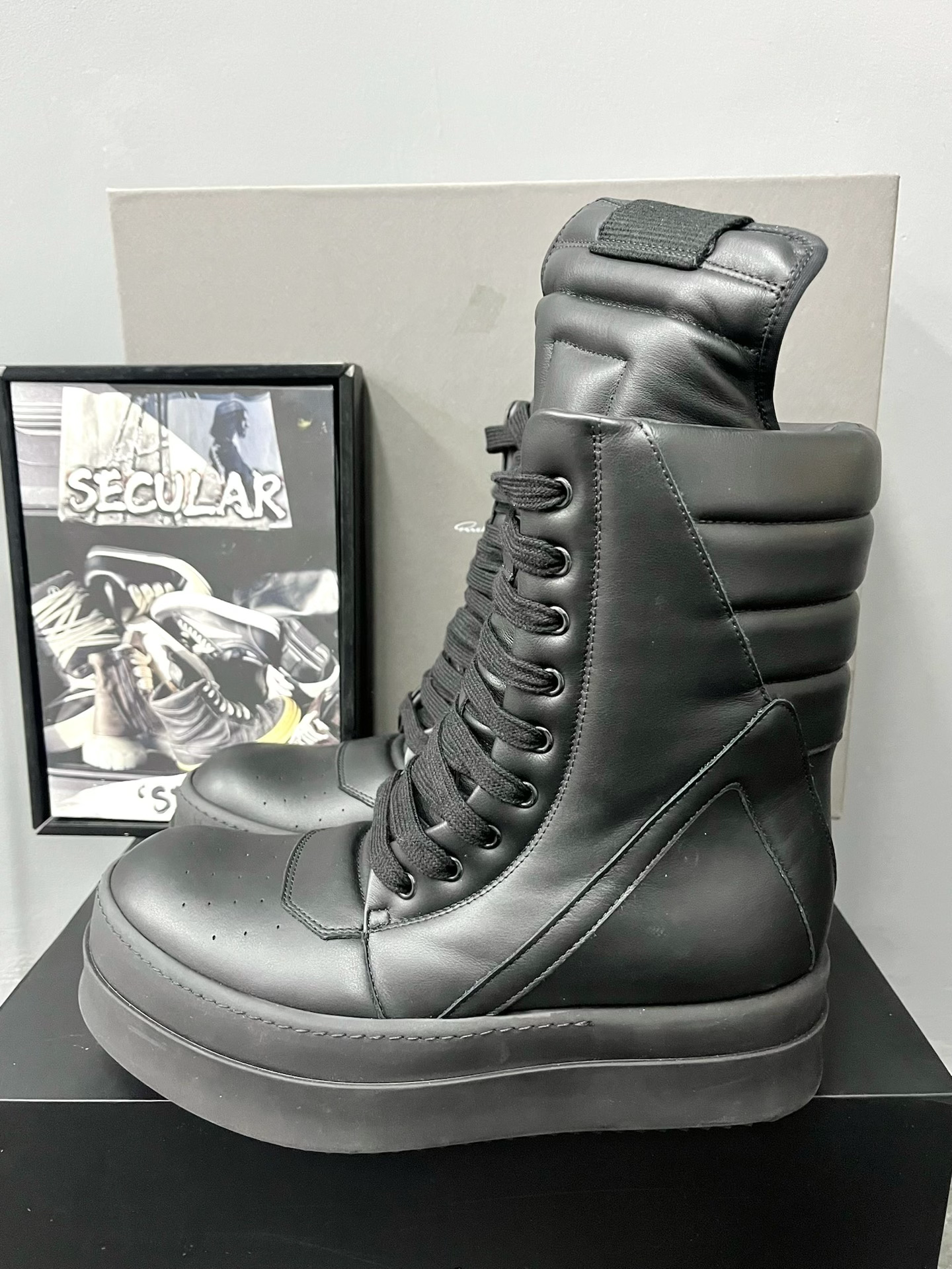 Rick Owens Mega High-Top Platform Sneakers