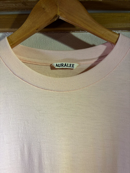 Auralee All Wool Pink Short-Sleeve Tee