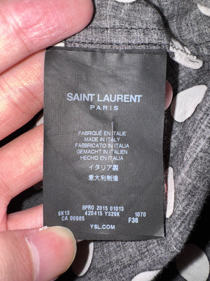 Saint Laurent Polka Dot Shirt with Fringes