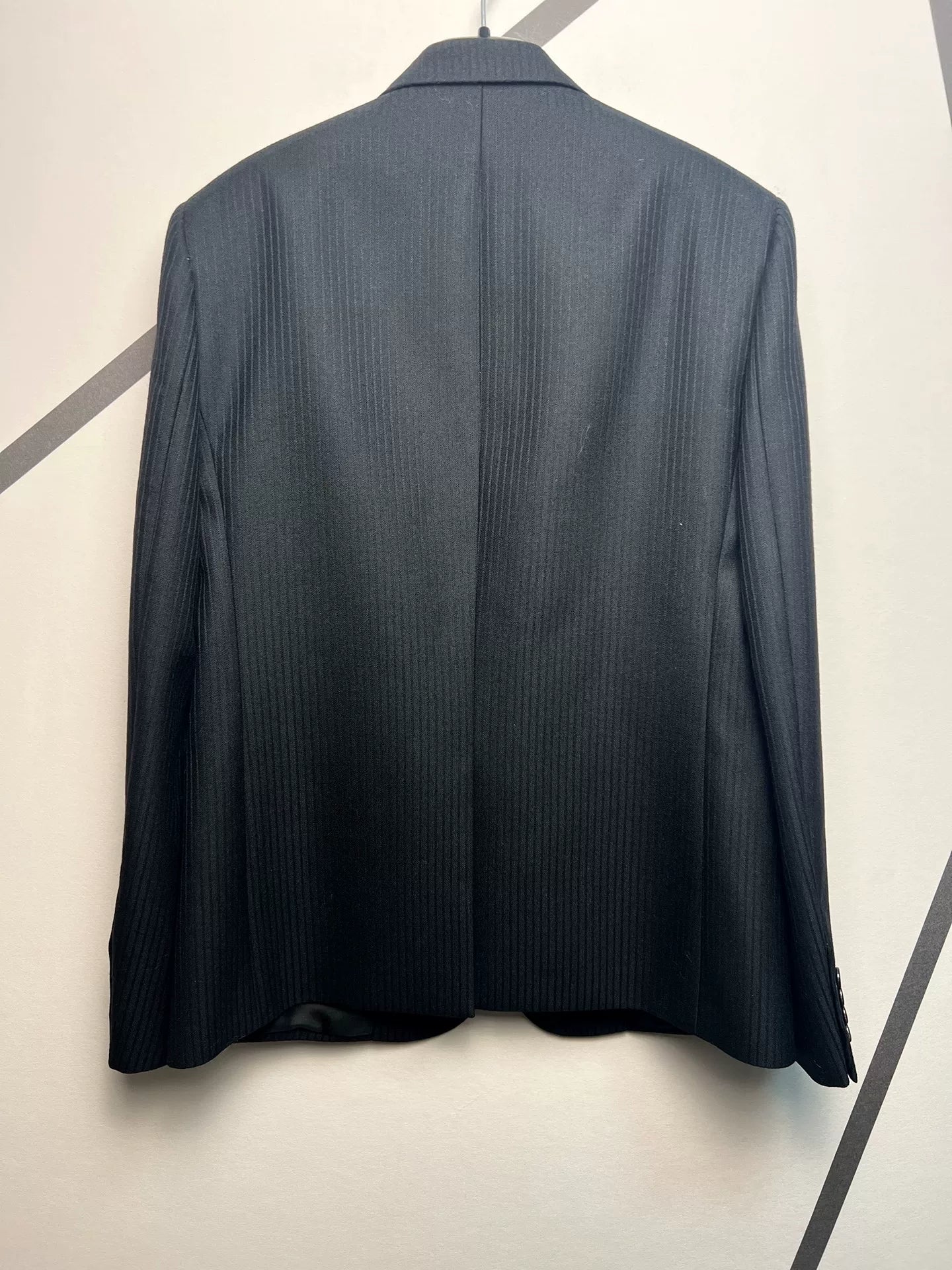 Saint Laurent SLP Black Pinstripe Beaded Blazer