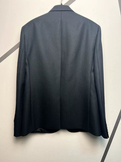 Saint Laurent SLP Black Pinstripe Beaded Blazer
