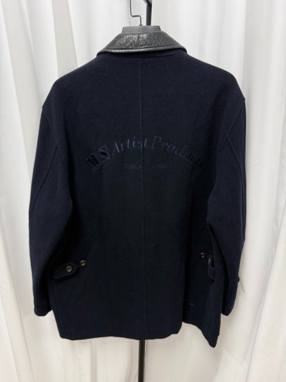Comme des Garçons Homme 1991AW Leather Collar Wool Coat